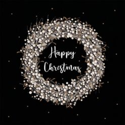 Papieren servet Happy Christmas krans Landelijk Woonaccessoires Stoer Sober