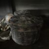 Rattan/leem mand inclusief deksel