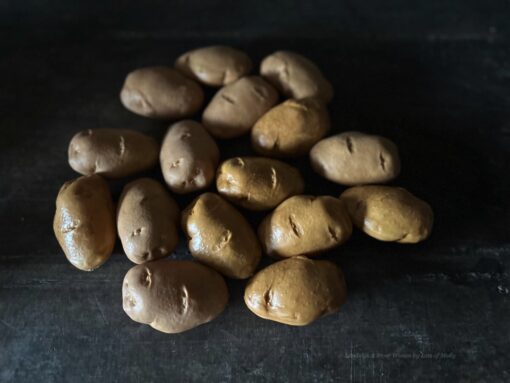 set van 9 kleine kunst aardappelen