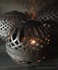 Decoratieve set van 3 ijzeren ballen roest