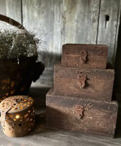 Set van 3 houten kistjes van Aura Peeperkorn