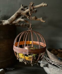 Metalen ornament bal hangend S 01