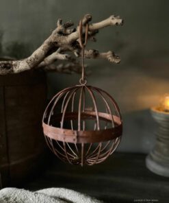 Metalen ornament bal hangend S 02
