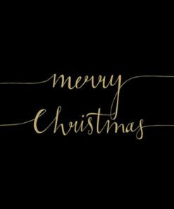 Papieren servet zwart gouden letters Merry Christmas Landelijk Woonaccessoires Stoer Sober
