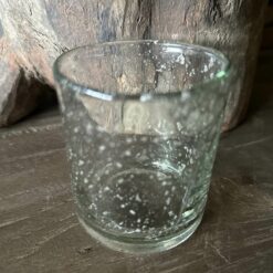 Glazen windlichtje metal chips Woonaccessoires Stoer Sober