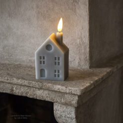 Huisje kaars led grijs 25 02