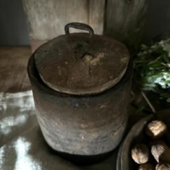 Oud Houten Kruik Deksel Touw 8 04