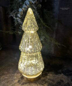 Glazen Kerstboomp Led Goud 02