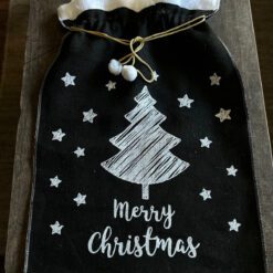 Jute Zak Kerstboom Wit Zwart 02