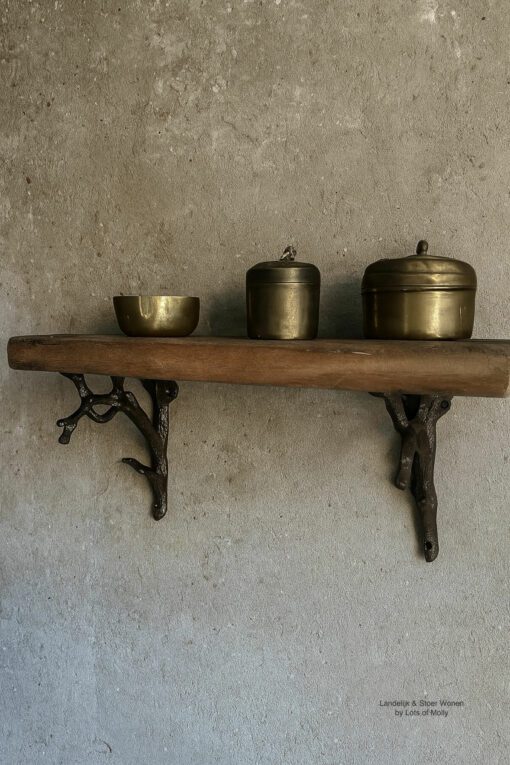 Muurplankje oud hardhout 01