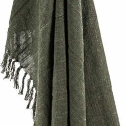 Plaid cosy donker groen 130x160 03