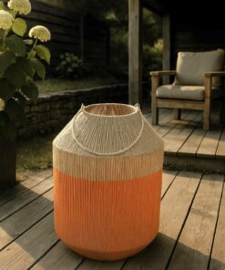 Lantaarn jute naturel oranje 01