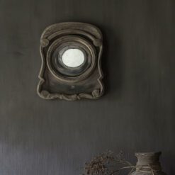 Houten ossenoog spiegeltje 01