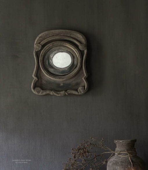 Houten ossenoog spiegeltje 01