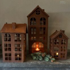 Metaalhuis waxinelichtje roest 1