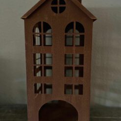 Metaalhuis waxinelichtje roest l 02