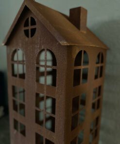 Metaalhuis waxinelichtje roest l 03