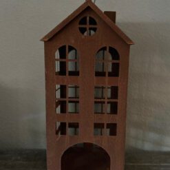 Metaalhuis waxinelichtje roest l 04