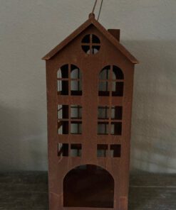 Metaalhuis waxinelichtje roest l 04