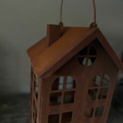 Metaalhuis waxinelichtje roest m 03