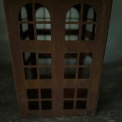 Metaalhuis waxinelichtje roest s 03