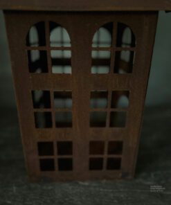 Metaalhuis waxinelichtje roest s 03
