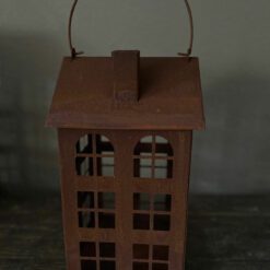 Metaalhuis waxinelichtje roest s 05