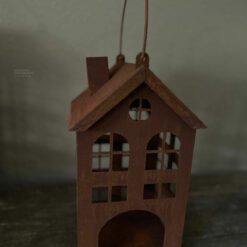 Metaalhuis waxinelichtje roest s 06