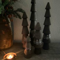 Set houten kerstboompjes deco 01