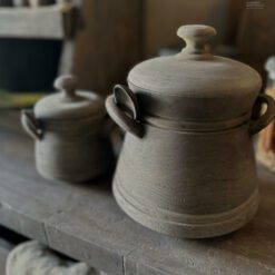Houten potje deksel lepel aura peeperkorn xl 01