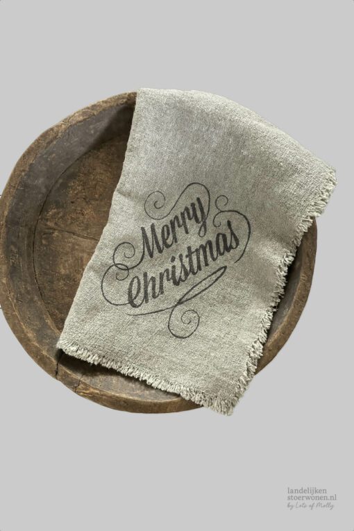 Shabby doek merry christmas2