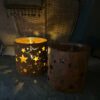 Glazen windlicht roest sterren 01