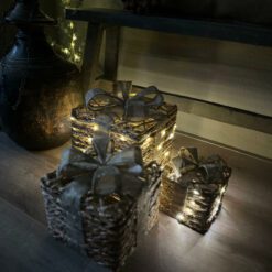 Set 3 led warm wit kerstkado 06