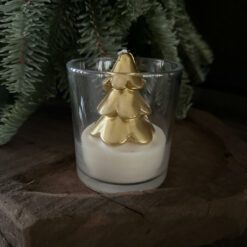 Gouden Kerstboom kaars in Glas