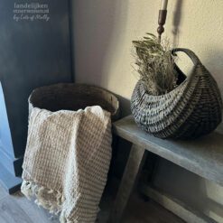 Plaid gerecycled katoen beige