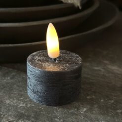 2 LED Theelichten Zwart 4 cm