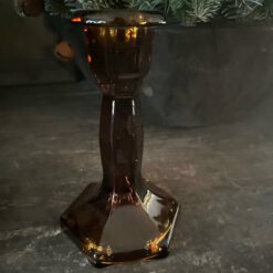 Glazen kandelaar Amber