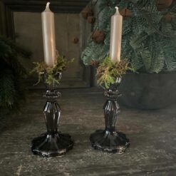 Glazen kandelaar Grijs