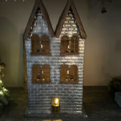 Metalen Waxinelichthouder Huis