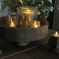 Unieke Houten Schaal op Voet