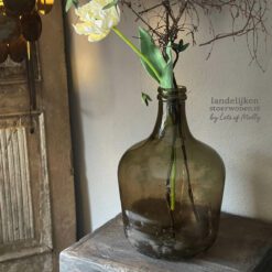 Glazen Fles antiek oker bruin