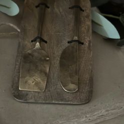 Kaasmes setje Oud Messing