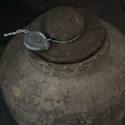 Oud Houten Potje deksel Hoffz