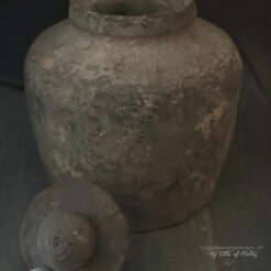 Oud Houten Potje deksel Hoffz