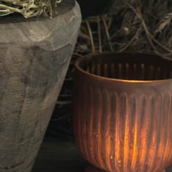 Windlicht Glas Roest