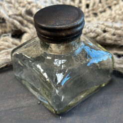 Antieke Glazen inktpotje deksel Hoffz