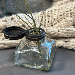 Antieke Glazen inktpotje deksel Hoffz