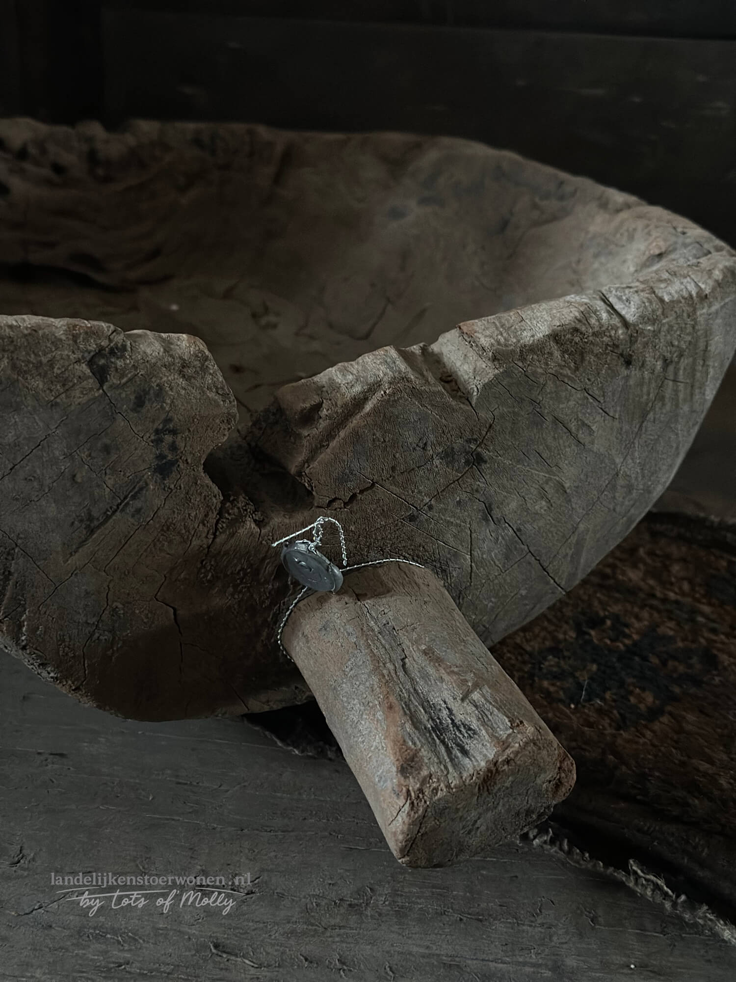 Houten bak met steel Hoffz