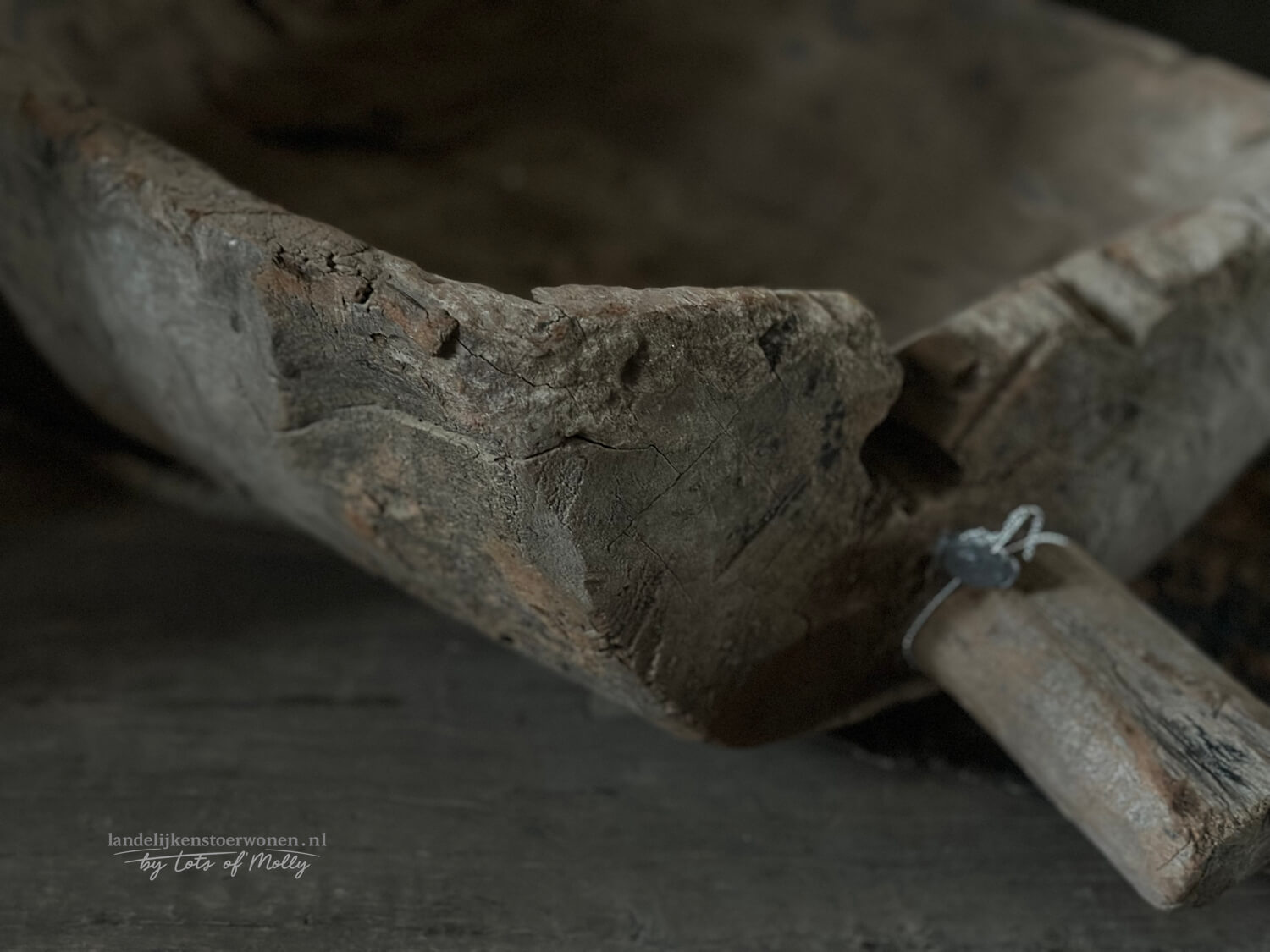 Houten bak met steel Hoffz