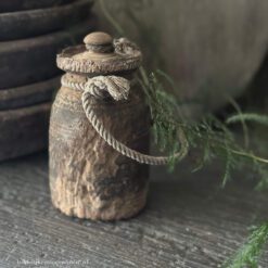 Oud Houten Kruikje Deksel Hoffz 20